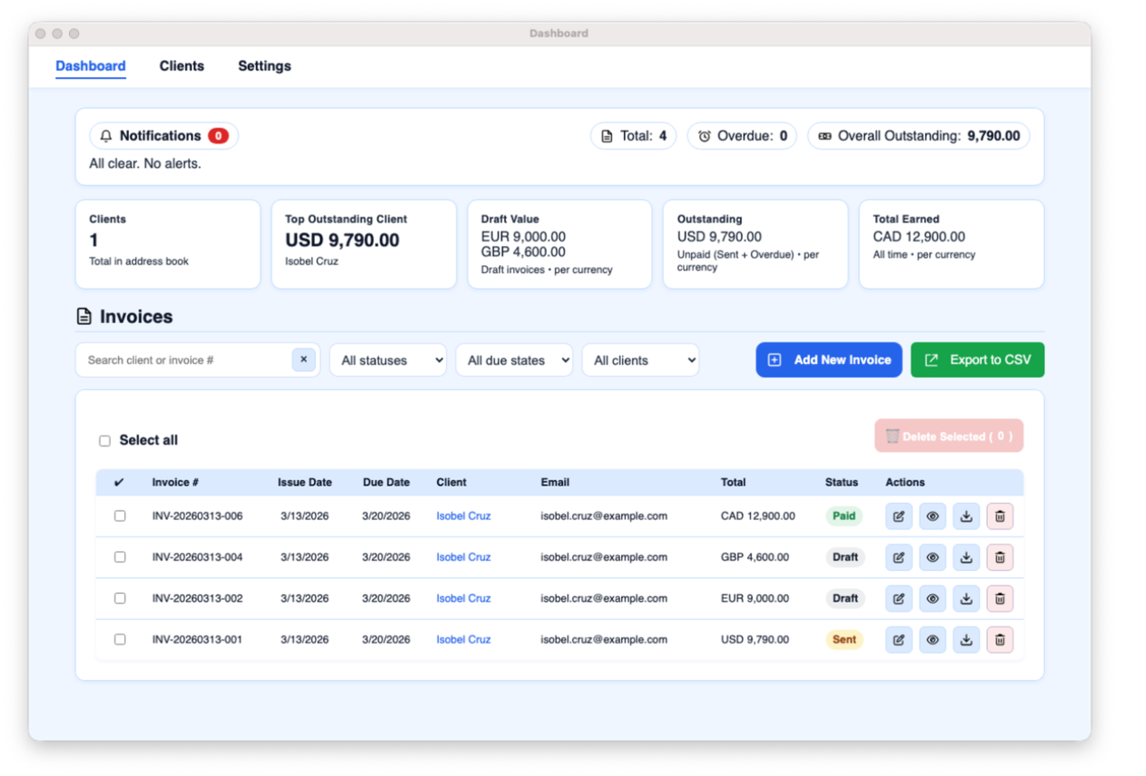 AC InvoicePro Blue theme
